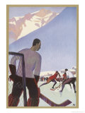 An Ice-Hockey Match in Chamonix France reproduction procédé giclée par Roger Broders