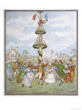 Country People Dance Round the Maypole the Girls Ducking in and out of the Ring Formed by the Men, Giclee Print