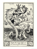 Traditional Dragon, The Prince Slays the Dragon of the Water-Mill Stampa giclée di H.m. Brock Traditional Dragon, The Prince Slays the Dragon of the Water-Mill Stampa giclée di H.m. Brock