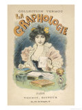 La Graphologie, French Manual on the Study of Handwriting, a Lady Studies a Script Giclee-trykk av Gil Baer La Graphologie, French Manual on the Study of Handwriting, a Lady Studies a Script Giclee-trykk av Gil Baer