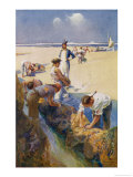 Captain Bligh and His Fellow Castaways Survive by Seeking Oysters off the Great Barrier Reef Giclee Print by Alec Ball Captain Bligh and His Fellow Castaways Survive by Seeking Oysters off the Great Barrier Reef Giclee Print by Alec Ball