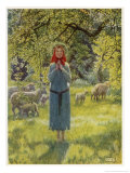 Jeanne D'Arc Hearing Her "Voices" While Minding Her Sheep at Domremy Giclee Print by Eleanor Fortescue Brickdale