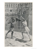 Gladiators in Combat in an Arena Giclee Print by J. Ambrose