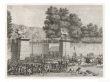 As Paris Seethes with Unrest the Prince De Lambesc Orders German Troops to the Tuileries Gardens Giclee-trykk av Berthault As Paris Seethes with Unrest the Prince De Lambesc Orders German Troops to the Tuileries Gardens Giclee-trykk av Berthault