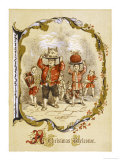 The Butler Carries in the Traditional Boar's Head Followed by a Servant-Boy Carrying the Pudding Giclee-trykk av A.l. Bond