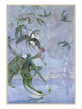 Humans Abducted by Winged Demons Giclee Print by Leo Bates