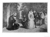 Elizabeth Meets Mary Queen of Scots in the Park of Fotheringhay Giclee Print by E. Fontana