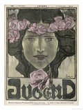 Woman with a Circlet of Roses Round Her Head Giclee Print by Erler 