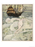 The Little Mermaid Watches a Ship Lámina giclée por Anne Anderson The Little Mermaid Watches a Ship Lámina giclée por Anne Anderson