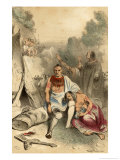 Betrayed by the False Promises of the Jesuits the Hurons Protect Their Escape from Canada Giclee Print by Theophile Fragonard