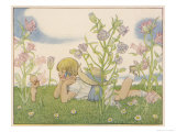Girl and a Baby Fairy Would You Believe, I Found a Fairy on Midsummer Eve! Giclee-trykk av Berwick