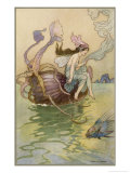 Fairy Riding a Nautilus reproduction procédé giclée par Warwick Goble