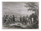 The "Pilgrims" are Visited by Massasoit Chief of the Pokanokets Giclee Print by S. Eastman