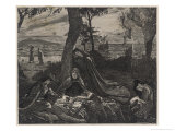 Arthur Fatally Wounded is Taken to Avalon a Celtic Paradise Where He Dies Giclee-trykk av Jacques & Pierre Bellenger