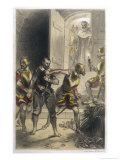 Guy Fawkes is Caught Red- Handed in the Cellars of the Houses of Parliament reproduction procédé giclée par Theophile Fragonard
