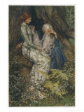 Merlin is Spellbound by His Lover Nimue Giclee Print by Eleanor Fortescue Brickdale