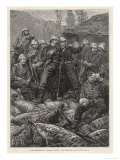 Rorkes Drift Chard and Bromhead with Their Men the Morning after the Zulu Attack Giclee-trykk av J. Bell