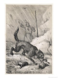 St. Bernard Rescuing reproduction procédé giclée par Victor Jean Adam