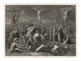 Mary Watches Soldiers Play Dice Jesus and His Companions Slowly Die Giclee Print by Egleton 