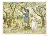 Beekeper Drives the Bees from Their Old Hive Giclée-Druck von Francis Bedford