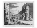 The Tearing of Mens Sides with Hooks or Iron Combs Prisoners are Strung Out Giclee Print by Dom Augustin Calmet