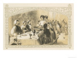 Serving the Goose at a 16th Century Christmas Banquet Giclee Print by Birket Foster
