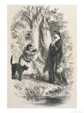 The Lancashire Witches the Young Witch Jennet Urges Her Familiar the Cat Tib to Attack Her Victim Giclee Print by John Gilbert