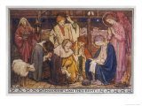 Encouraged by the Angels the Shepherds Come to Jesus' Cradle to Worship the Child reproduction procédé giclée par M. Dibden