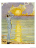 Man Contemplates the Sunrise Giclee Print by Margaret C. Cook