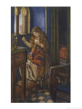 Elaine the "Lily-Maid of Astolat" Otherwise Known as the Lady of Shalott Working Giclee Print by Eleanor Fortescue Brickdale