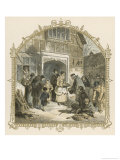 At the Door of the Manor House Food is Distributed to the Poor and Needy of the Village Giclee Print by Birket Foster