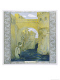 The Little Mermaid Watches the Castle Drawbridge Being Lowered Giclee Print by Heinrich Lefler