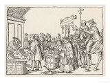 The Sale of Indulgences by Catholic Clergy in a German Market-Place Giclee-trykk av Jorg Breu