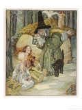 The Witch and Her Cat Find Hansel and Grethel reproduction procédé giclée par Anne Anderson