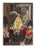 Pope in Procession Giclee Print by Yves Brayer