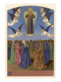 Mary and the Apostles Watch in Amazement as Jesus Returns to Heaven reproduction procédé giclée par Jean Fouquet