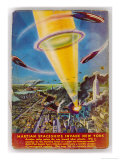 Martian Raiders Using a Terrible Weapon of Concentrated Sunlight Attack the City of New York Giclee Print by Frank R. Paul