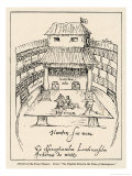 Sketch of the Swan Theatre in London Reproduction procédé giclée par Johann De Witt