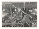 At the Circus Busch a "Human Cannonball" is Seemingly Shot from a Gun Giclee Print by M. Blinzner