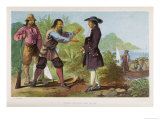 After His Wife's Death Crusoe Revisits the Island and Meets the Spaniard Whose Life He Saved Giclee Print by William Dickes