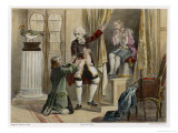 Jacques De Vaucanson French Inventor Astonishes His Servant with a Mechanical Flute-Player Lámina giclée por Albert Chereau
