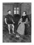 Mary Tudor Catholic Queen of England with Her Husband Philip II of Spain Giclee-trykk av Joseph Brown
