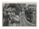 Fashionable Ladies Join Their Menfolk at Lord's on a Ladies Day Giclee Print by Lucien Davis