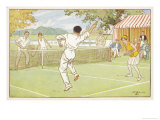 Mixed Doubles in the Grounds of a Stately Home Giclee-trykk av C.m. Brock
