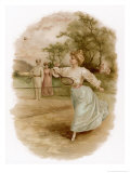 Graceful Backhand in a Victorian Garden Giclee Print by Ellen H. Clapsaddle