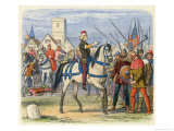 Richard II Mounted on a Horse Meets the Rebels reproduction procédé giclée par Richard Doyle