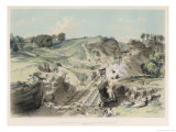 Navvies Blasting Rocks at Linslade Giclee-trykk av J.c. Bourne Navvies Blasting Rocks at Linslade Giclee-trykk av J.c. Bourne