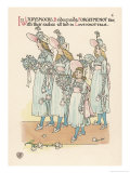 Flower Wedding Described by Two Wallflowers Young Bridesmaids in Forget-Me-Not Blue Giclee Print by Walter Crane
