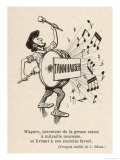 Richard Wagner German Composer Playing the Big Drum: His Favourite Exercise! Giclee Print by J. Blass