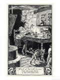 An Apprentice in Silesia Angrily Cuts off the Paw of an Intruding Cat Giclee-trykk av H.m. Brock